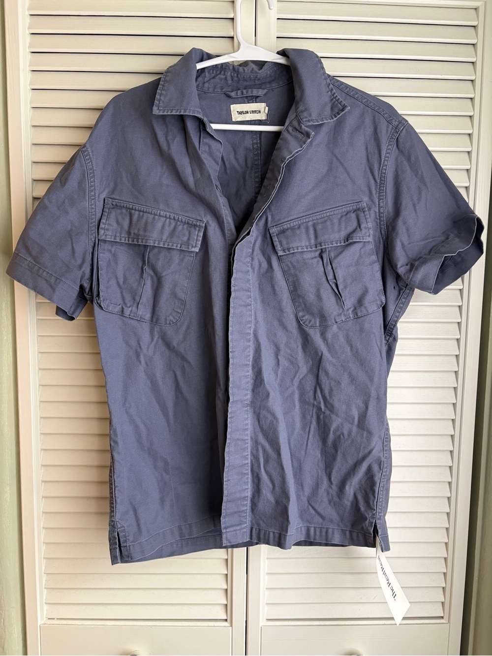 Taylor Stitch Short-Sleeve Utility Shirt in Slate Blue